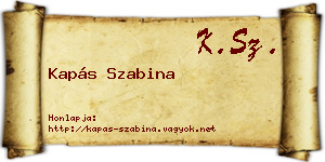Kapás Szabina névjegykártya